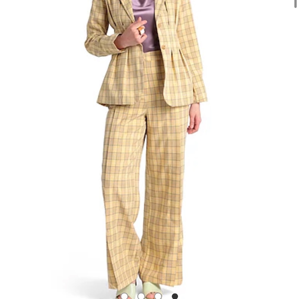 Topshop Yellow Plaid Women’s Blazer | Size 2 - Picture 7 of 11